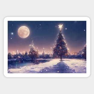 Winter Holiday Chrismas tree Landscap gift designs Series 09 Sticker